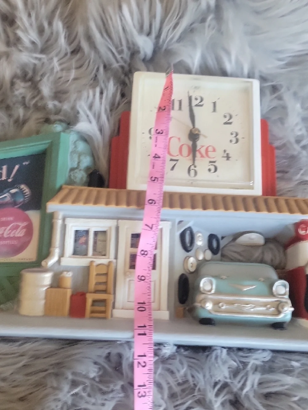 Vintage 1990's COCA COLA. Coke. Route 66 Garage Car Billboard Clock.